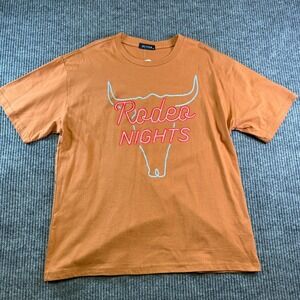 Zutter Rodeo Nights Graphic Tee Women's S Orange Cotton Casual Western